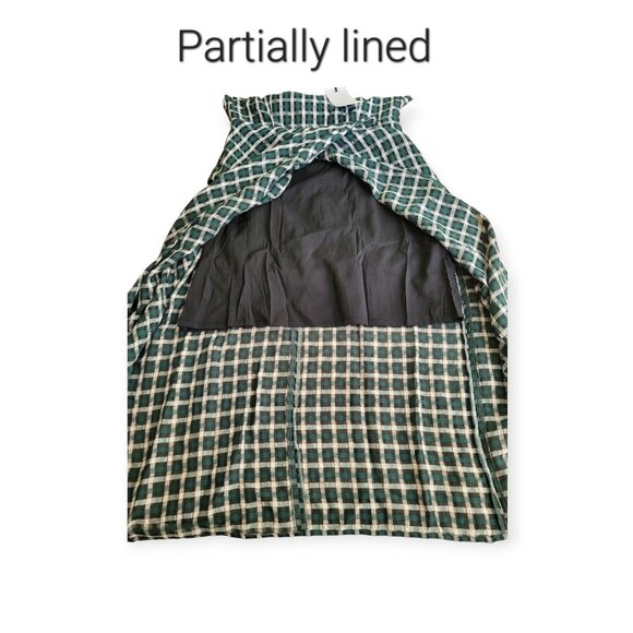 Anthropologie Plaid Midi Dress, Size S, Evergreen & White NWT - Picture 14 of 16